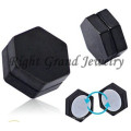 Gold Plated Hexagon Magnetic Earrings Stainless Steel fake-magnetic-piercings